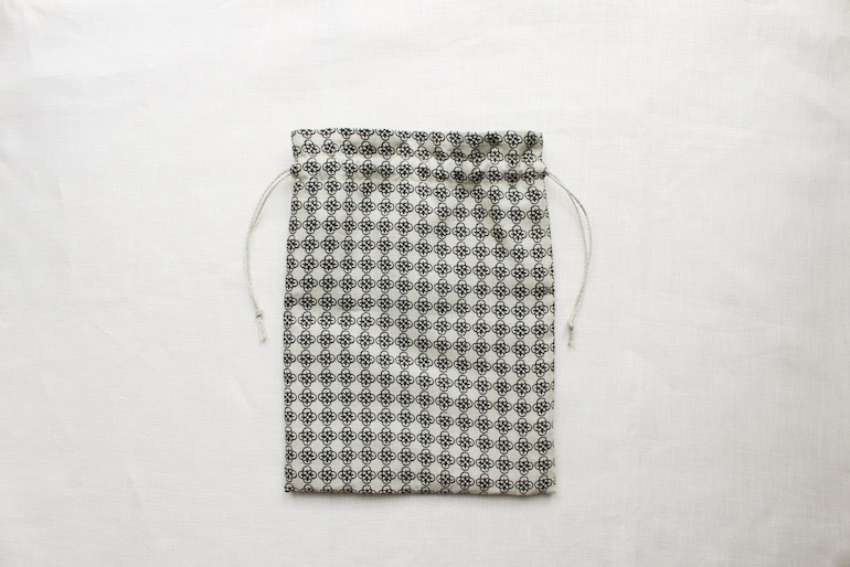 リネンプリントルールー<br />巾着セット